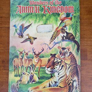 Vintage 1959 Wonders Of The Animal Kingdom Sticker Stamp Book with Animal Stamps